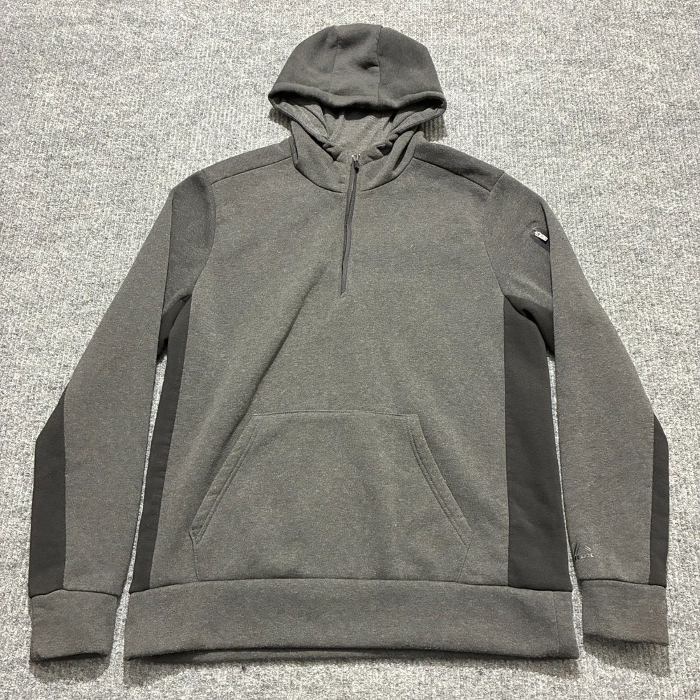 RBX X-Train Mens Hoodie Sweatshirt Size Large Gray Fleece 1/4 Zip Long Sleeve